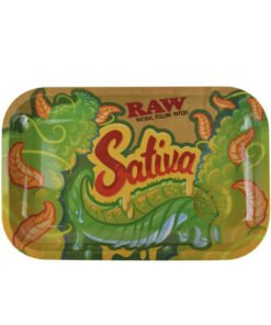 RAW Metal Rolling Tray - 11" x 7" - Sativa