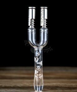 3D Double Barrel Glass VapCap Stem W/Mouthpiece