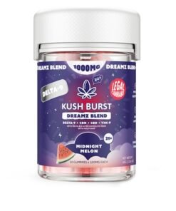 DELTA 9 THC GUMMIES + CBN + CBD + THC-P – MIDNIGHT MELON DREAMZ BLEND – KUSH BURST