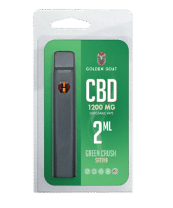 Golden Goat CBD Rechargeable Vape Device 1200MG, Green Crush (Sativa)